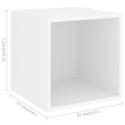 vidaXL Seinäkaapit 4 kpl valkoinen 37x37x37 cm lastulevy