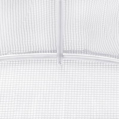 vidaXL Kasvihuone teräsrungolla valkoinen 10 m² 5x2x2,3 m