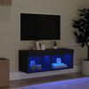 vidaXL TV-taso LED-valoilla musta 80x30x30 cm