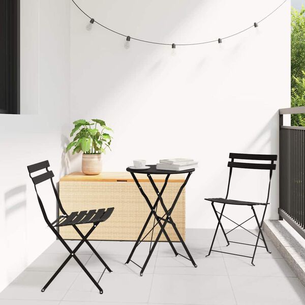 vidaXL K&auml;yt&auml;nn&ouml;llinen Bistro-setti 3 pcs Antrasiitti Ter&auml;s