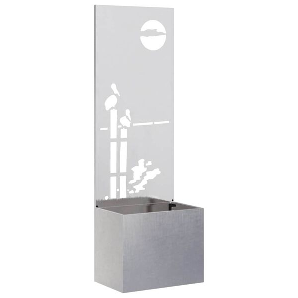 vidaXL Puutarhan yksityisyyden verho Viivakuvio Hopea 50 x 140 cm