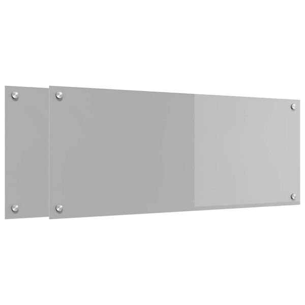 vidaXL Keitti&ouml;n suojapaneeli 2 pcs Vaaleanharmaa 100 x 40 cm