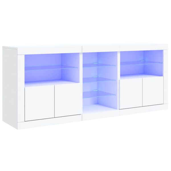 vidaXL Senkki LED-valoilla valkoinen 181,5x37x67 cm
