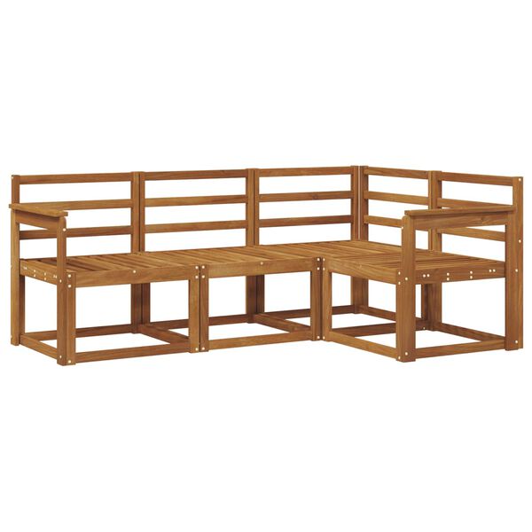 vidaXL Ulkosohvakokoelma 4 pcs Luonnollinen Tihe&auml; akasiapuu