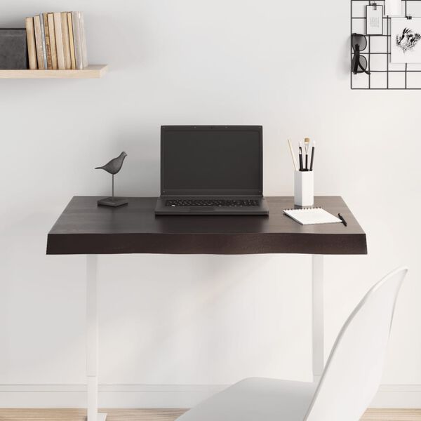 vidaXL P&ouml;yt&auml;levy ruskea 80x40x(2-6)cm k&auml;sitelty t&auml;ystammi el&auml;v&auml; reuna