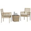 vidaXL Puutarhan Bistro Set 3 pcs Beige Polyrotangi