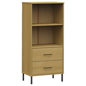 vidaXL Kirjahylly 2 laatikolla ruskea 60x35x128,5 cm t&auml;yspuu OSLO