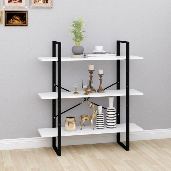 vidaXL Kirjahylly valkoinen 100x30x105 cm tekninen puu