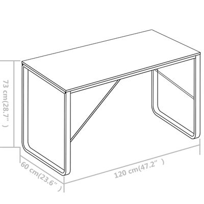vidaXL Tietokonepöytä valkoinen 120x60x73 cm