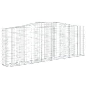 vidaXL Kaareva kivikori 400x50x140/160 cm galvanoitu rauta