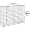 vidaXL Kaarevat kivikorit 15 kpl 200x50x140/160 cm galvanoitu rauta