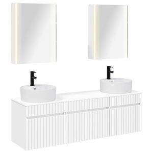 vidaXL Kylpyhuoneen kaappisetti 5 pcs valkoinen 53 x 15,5 x 70 cm