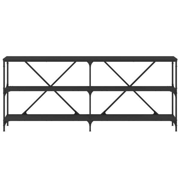 vidaXL Konsolipöytä musta 180x30x75 cm tekninen puu ja rauta