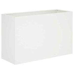 vidaXL Puutarha ruukku valkoinen 80 x 40 x 50 cm Kylm&auml;valssattu ter&auml;s