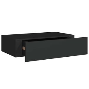 vidaXL Sein&auml;laatikkohylly musta 40x23,5x10 cm MDF
