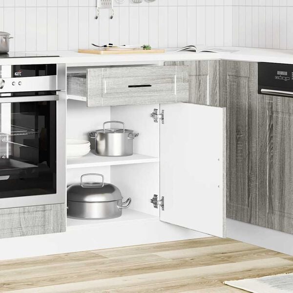 vidaXL Keitti&ouml;n pohjakaappi&nbsp;Porto harmaa sonoma suunniteltu puu