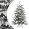 vidaXL Tekojoulukuusi saranoilla ja lumihuurteella 210 cm