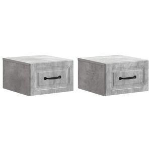 vidaXL Sein&auml;lle Kiinnitett&auml;v&auml; Y&ouml;p&ouml;yt&auml; 2 pcs Betoninharmaa Tekninen puu