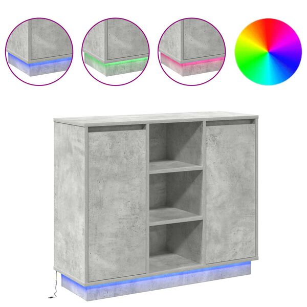 vidaXL LED-p&ouml;yt&auml;taso Betoni Harmaa 90 x 32 x 75 cm Tekninen puu