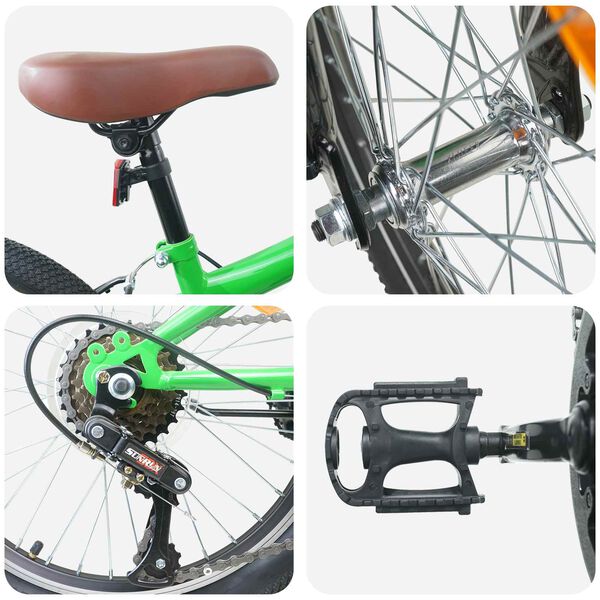 vidaXL Kids Mountain Bike 20 Tuumaa 6-Speed 5-8 vuotta Vihre&auml;