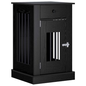 vidaXL Koira h&auml;kkihuonekalu Musta tammi 50 x 47,5 x 80 cm Tekninen puu