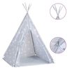 vidaXL Lasten tiipiiteltta + laukku polyesteri harmaa 115x115x160cm