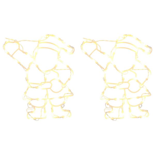 vidaXL Jouluvalot joulupukin siluetti 2 kpl 35 LEDi&auml; l&auml;mmin valkoinen