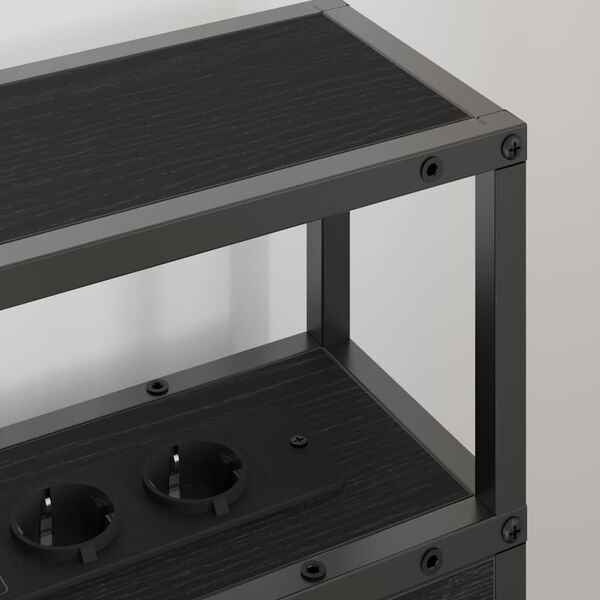 vidaXL Säilytyspääty hyllyllä päätyllä Musta tammi 75 cm Tekninen puu