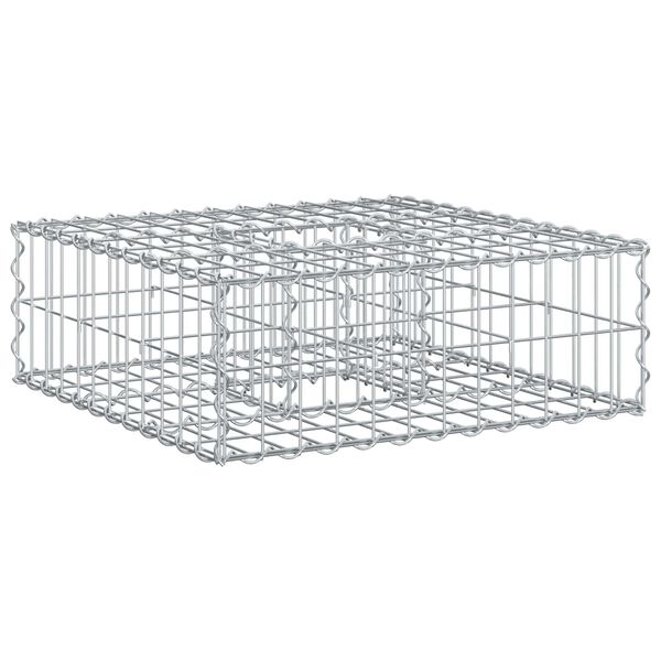 vidaXL Gabion Kohotettu Peti Hopea 60 x 60 x 20 cm Galvanoitu ter&auml;s