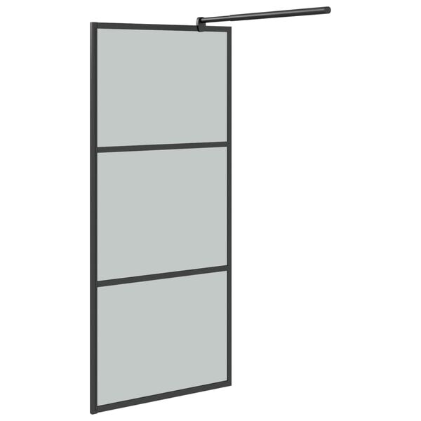 vidaXL Walk-in suihkusein&auml;ke 90x195 cm tumma ESG-lasi musta