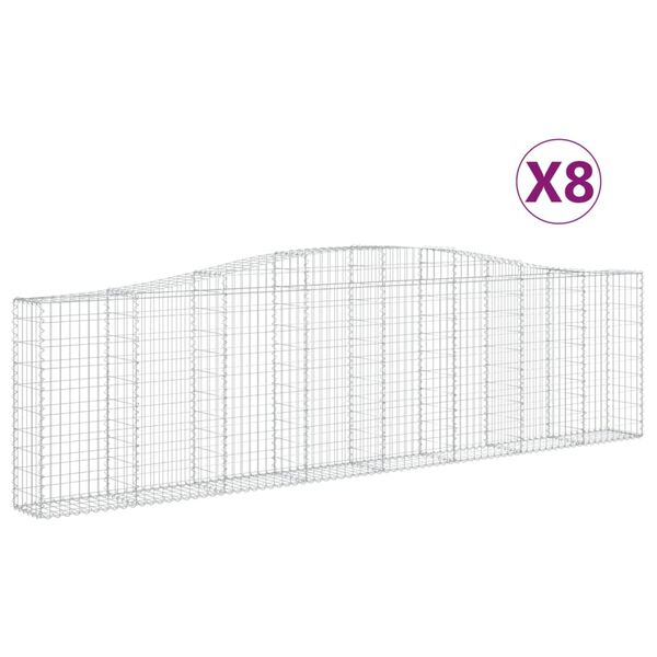 vidaXL Kaarevat kivikorit 8 kpl 400x30x100/120 cm galvanoitu rauta