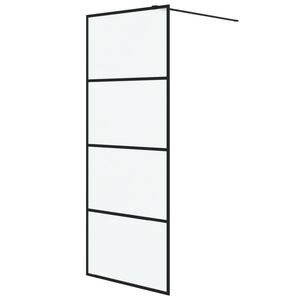 vidaXL Walk-in suihkusein&auml;ke musta 80x195 cm huurrettu ESG-lasi