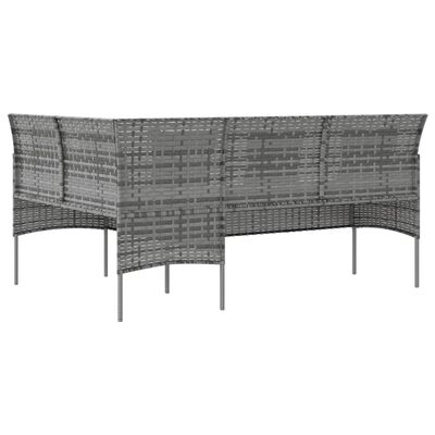 vidaXL 5-osainen L-muotoinen sohvasarja tyynyillä polyrottinki harmaa