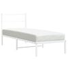 vidaXL Metallis&auml;ngynrunko ilman patjaa p&auml;&auml;tylevy valkoinen 75x190 cm