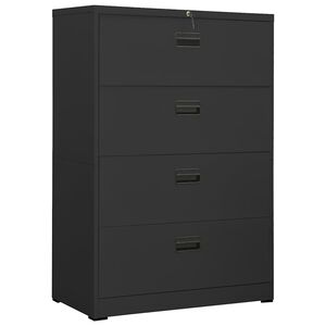 vidaXL Arkistokaappi antrasiitti 90x46x134 cm ter&auml;s