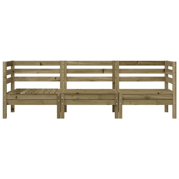 vidaXL 3-istuttava Puutarhasohva kyll&auml;stetty m&auml;nty