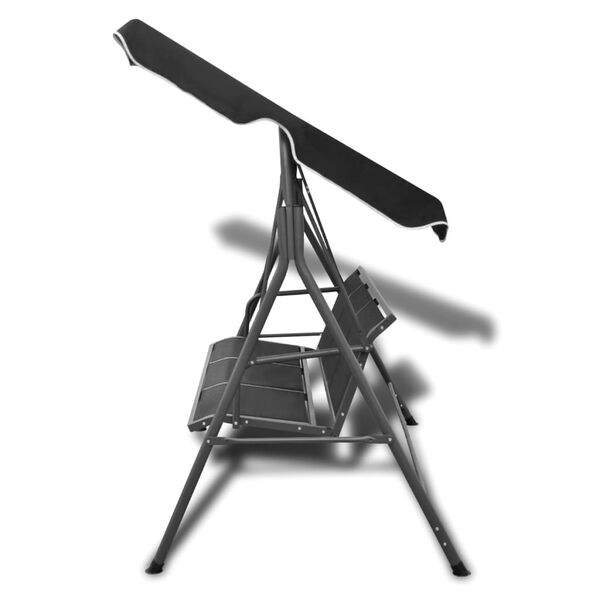 vidaXL Pihakeinun penkki katoksella musta