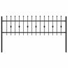 vidaXL Piikkikaide ASTEN 200 x 110 cm Jauhemaalattu Ter&auml;s Musta