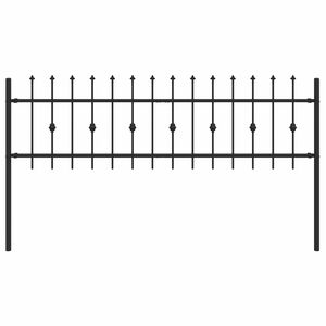 vidaXL Piikkikaide ASTEN 200 x 110 cm Jauhemaalattu Ter&auml;s Musta