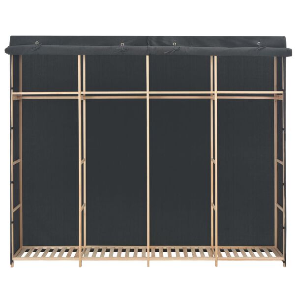 vidaXL Vaatekaappi harmaa 200x40x170 cm kangas