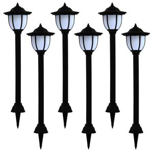 vidaXL Ulkoaurinkokennovalaisimet 6 kpl LED musta