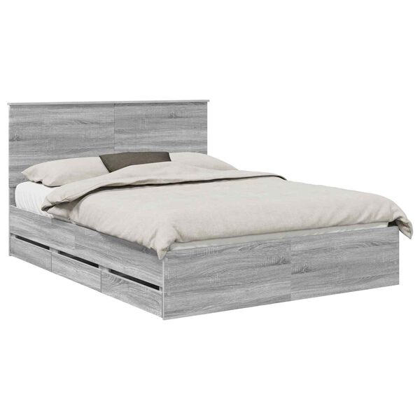 vidaXL S&auml;ngyn runko Harmaa Sonoma 5FT King Size Insin&ouml;&ouml;ripuuta