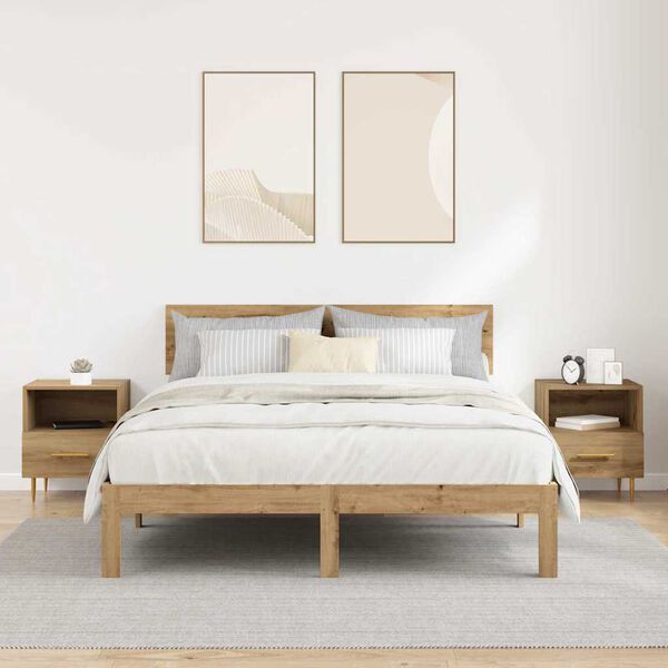 vidaXL Y&ouml;p&ouml;yt&auml; 2 pcs Ruskea 40 x 35 x 47,5 cm Tekninen puu