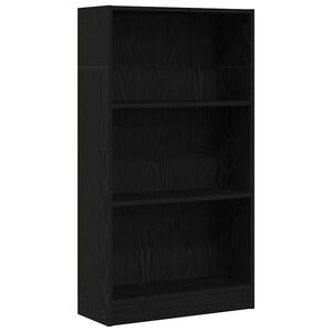 vidaXL Kirjahylly musta tammi 60x24x109 cm tekopuu