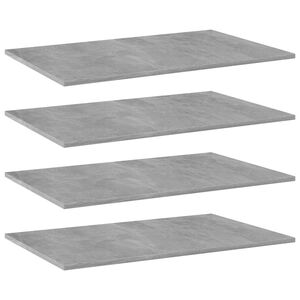 vidaXL Kirjahyllytasot 4 kpl betoninharmaa 80x50x1,5 cm tekninen puu