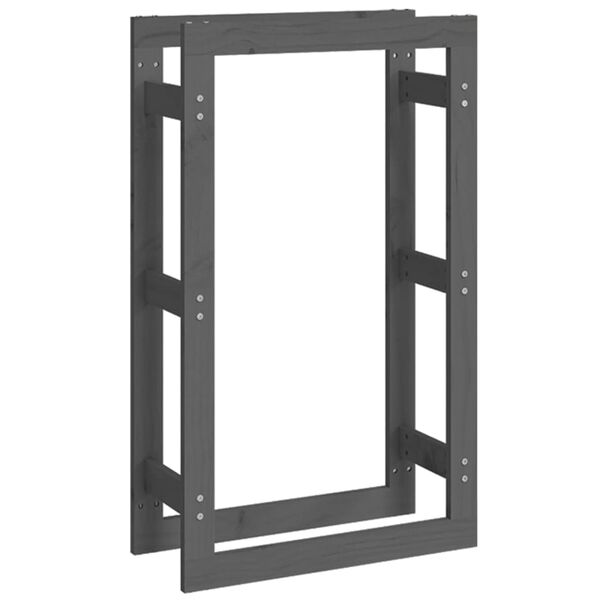 vidaXL Polttopuuteline harmaa 60x25x100 cm täysi mänty