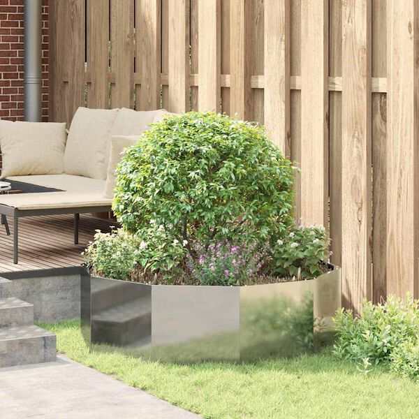 vidaXL Kukkalaatikko Hopea 120 x 120 x 35 cm Galvanoitu ter&auml;s