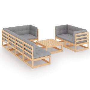 vidaXL 8-osainen Puutarhasohvasarja tyynyill&auml; t&auml;ysi m&auml;nty