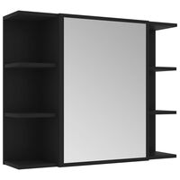vidaXL Kylpyhuoneen peilikaappi musta 80x20,5x64 cm lastulevy