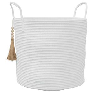 vidaXL S&auml;ilytyskori valkoinen &Oslash;40x35 cm puuvilla